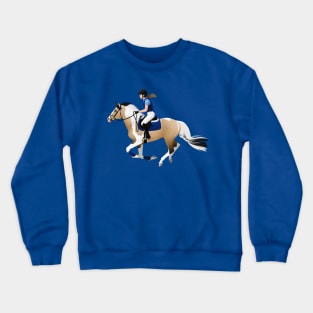 Buckskin Pinto Eventer - Equine Rampaige Crewneck Sweatshirt